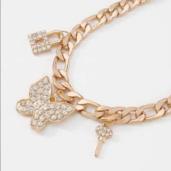 Gold link chain anklet bracelet - Picture 4 of 5